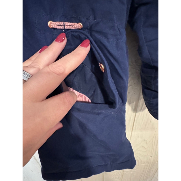 Girls OshKosh B'gosh Winter Jacket M (5-6) Blue Pink hood - Picture 4 of 10